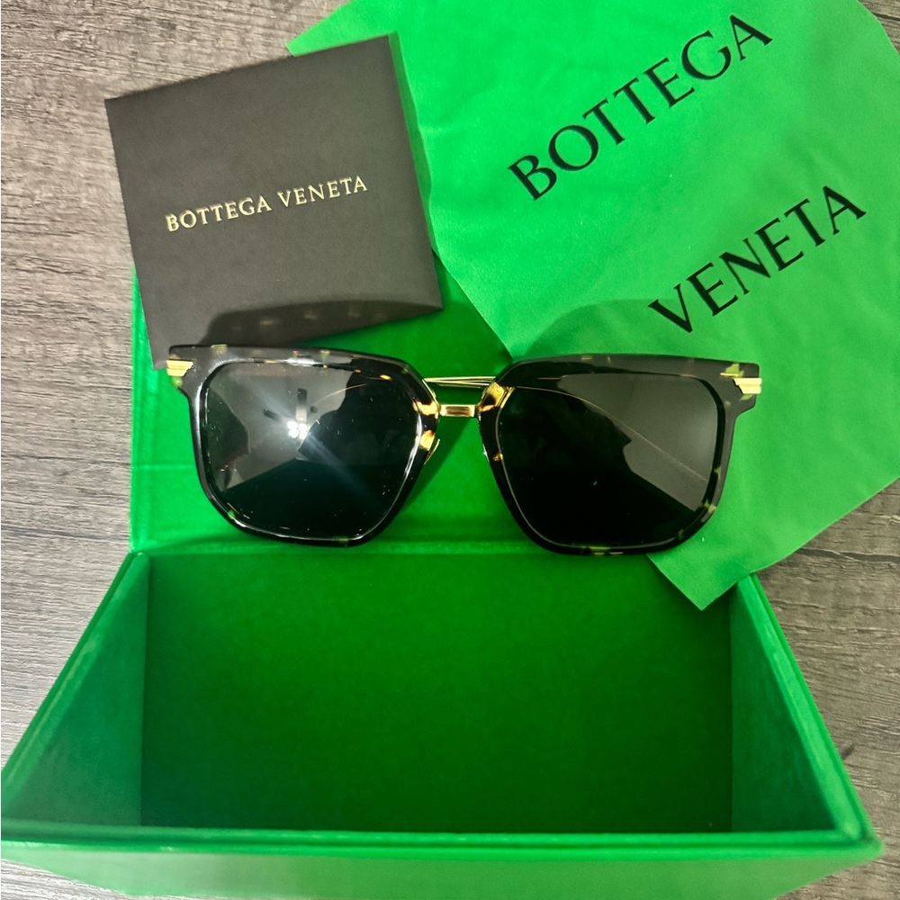 Bottega Veneta Black and Gold Sunglasses